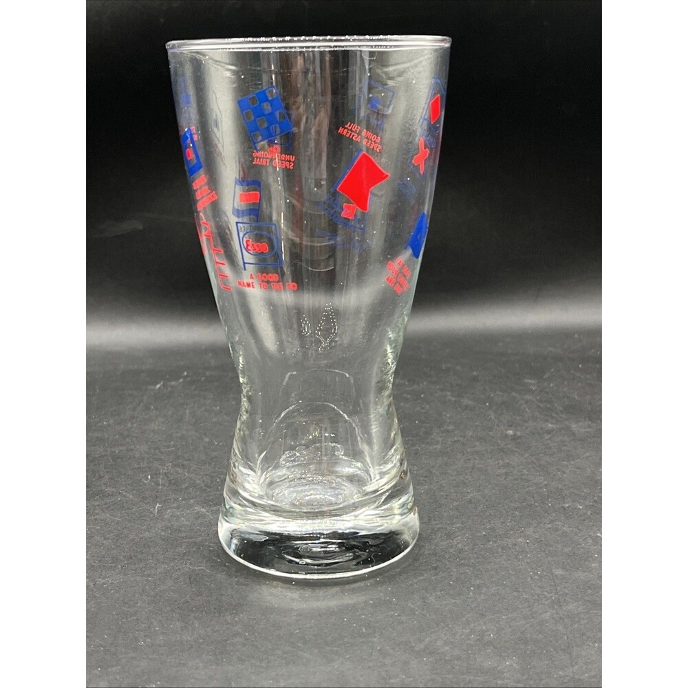 Esso Pilsner Glasses, Gasoline, Maritime Signal Flag 6 3/16" H, VG Condition